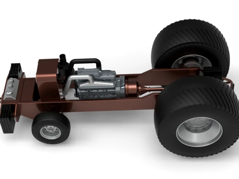 Pro Stock Pulling Tractor Base Scale 1 to 25 3D Print Model