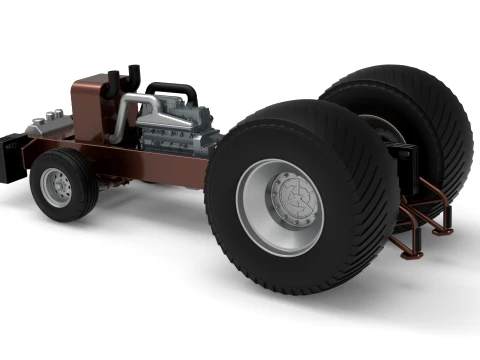 Pro Stock Pulling Tractor Base Scale 1 to 25 3D Print Model