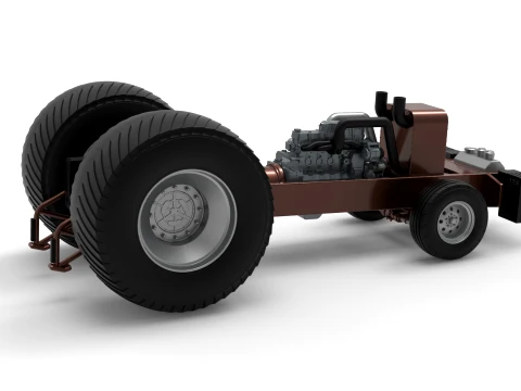Pro Stock Pulling Tractor Base Scale 1 to 25 3D Print Model