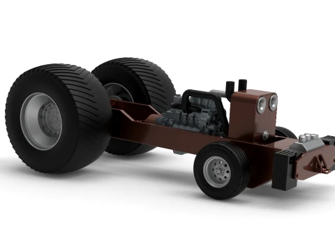 Pro Stock Pulling Tractor Base Scale 1 to 25 3D Print Model