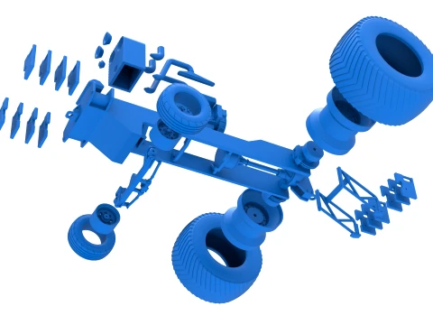 Pro Stock Pulling Tractor Base Scale 1 to 25 3D Print Model