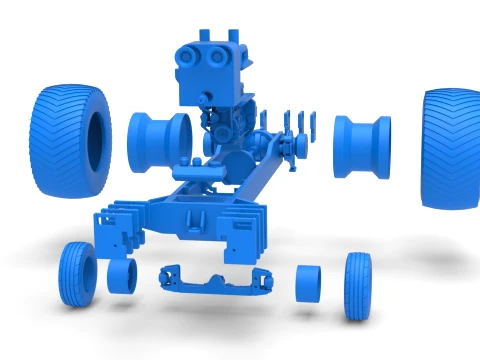 Pro Stock Pulling Tractor Base Scale 1 to 25 3D Print Model