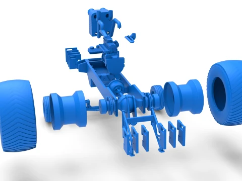 Pro Stock Pulling Tractor Base Scale 1 to 25 3D Print Model
