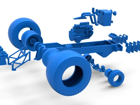 Pro Stock Pulling Tractor Base Scale 1 to 25 3D Print Model