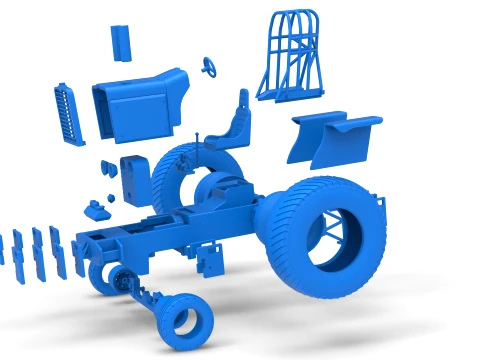 Fun short Pro Stock Pulling Tractor Version 4 Scale 1 to 25 3D Print Model