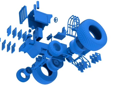Fun short Pro Stock Pulling Tractor Version 4 Scale 1 to 25 3D Print Model