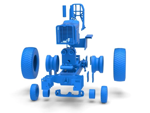 Fun short Pro Stock Pulling Tractor Version 4 Scale 1 to 25 3D Print Model