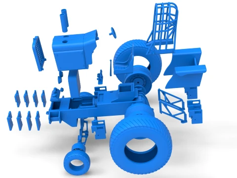 Fun short Pro Stock Pulling Tractor Version 4 Scale 1 to 25 3D Print Model
