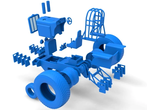 Fun short Pro Stock Pulling Tractor Version 4 Scale 1 to 25 3D Print Model