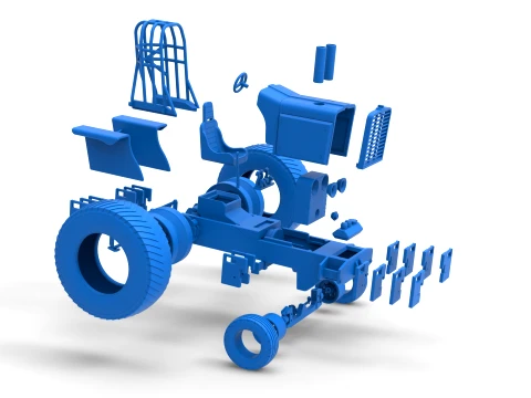 Fun short Pro Stock Pulling Tractor Version 4 Scale 1 to 25 3D Print Model