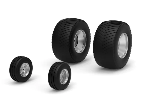 Wheel set of Pro Stock Pulling Tractor Version 4 Scale 1 to 25 3D Print Model