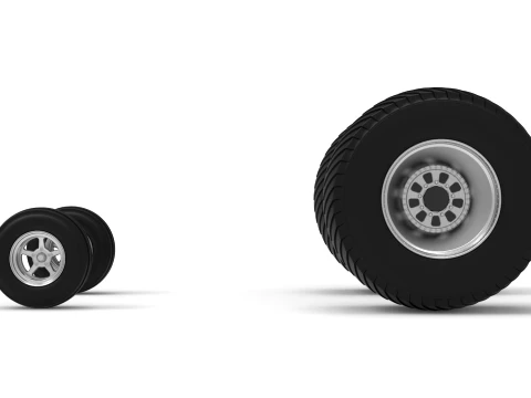 Wheel set of Pro Stock Pulling Tractor Version 4 Scale 1 to 25 3D Print Model