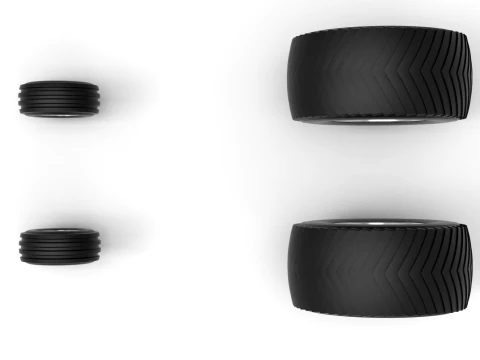 Wheel set of Pro Stock Pulling Tractor Version 4 Scale 1 to 25 3D Print Model