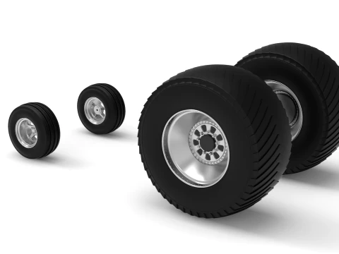 Wheel set of Pro Stock Pulling Tractor Version 4 Scale 1 to 25 3D Print Model