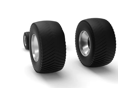 Wheel set of Pro Stock Pulling Tractor Version 4 Scale 1 to 25 3D Print Model