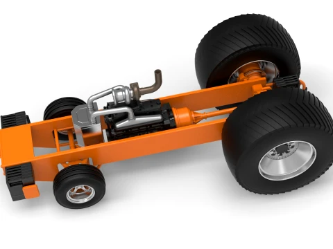 Pro Stock Pulling Tractor Base Version 2 Scale 1 to 25 3D Print Model