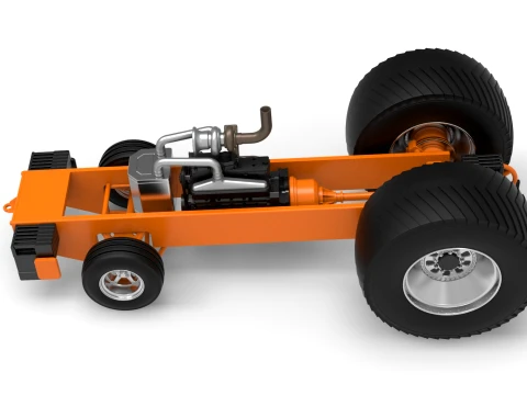 Pro Stock Pulling Tractor Base Version 2 Scale 1 to 25 3D Print Model