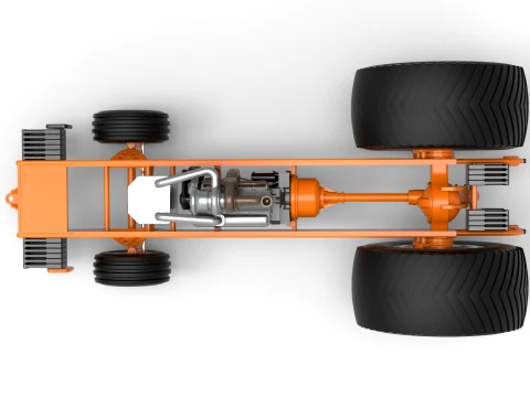 Pro Stock Pulling Tractor Base Version 2 Scale 1 to 25 3D Print Model