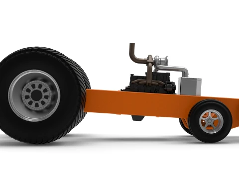 Pro Stock Pulling Tractor Base Version 2 Scale 1 to 25 3D Print Model