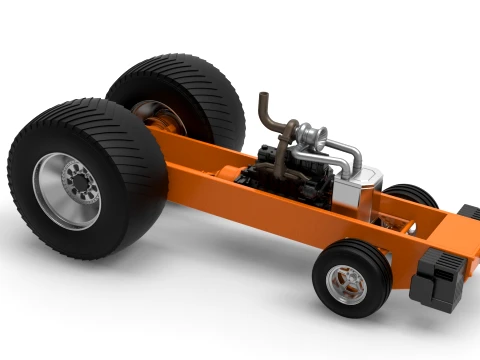 Pro Stock Pulling Tractor Base Version 2 Scale 1 to 25 3D Print Model