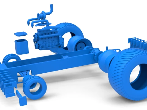 Pro Stock Pulling Tractor Base Version 2 Scale 1 to 25 3D Print Model