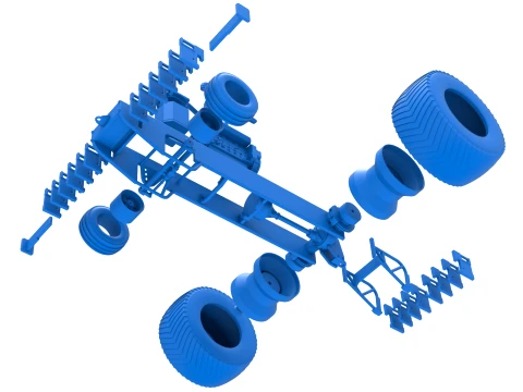 Pro Stock Pulling Tractor Base Version 2 Scale 1 to 25 3D Print Model