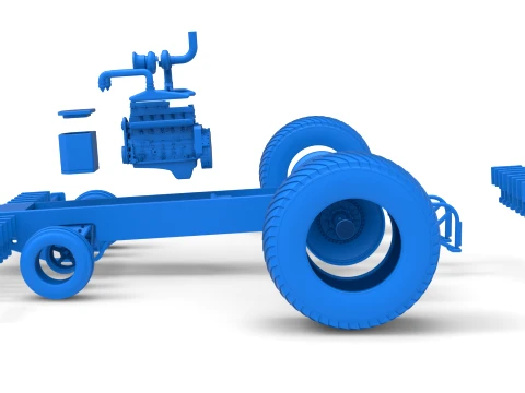 Pro Stock Pulling Tractor Base Version 2 Scale 1 to 25 3D Print Model