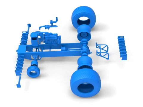 Pro Stock Pulling Tractor Base Version 2 Scale 1 to 25 3D Print Model