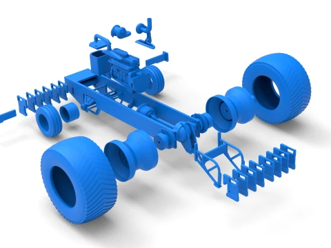 Pro Stock Pulling Tractor Base Version 2 Scale 1 to 25 3D Print Model