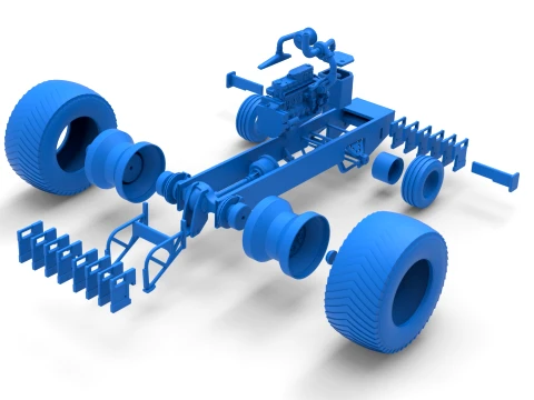 Pro Stock Pulling Tractor Base Version 2 Scale 1 to 25 3D Print Model