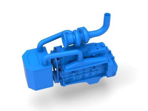 Engine of Pro Stock Pulling Tractor Scale 1 to 25 3D Print Model