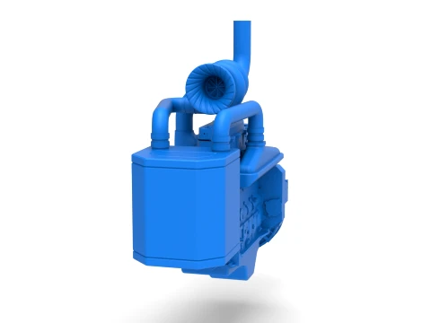 Engine of Pro Stock Pulling Tractor Scale 1 to 25 3D Print Model