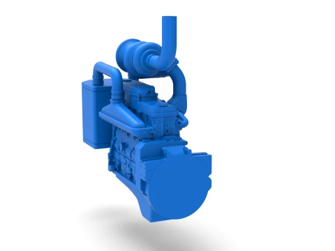 Engine of Pro Stock Pulling Tractor Scale 1 to 25 3D Print Model