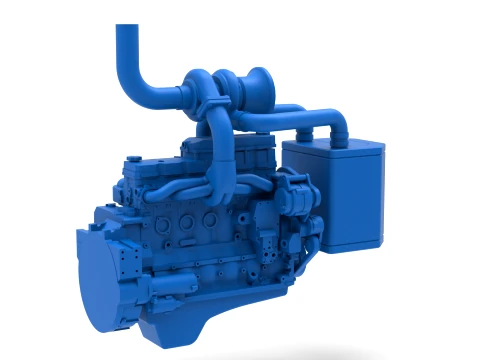 Engine of Pro Stock Pulling Tractor Scale 1 to 25 3D Print Model