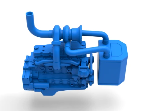 Engine of Pro Stock Pulling Tractor Scale 1 to 25 3D Print Model