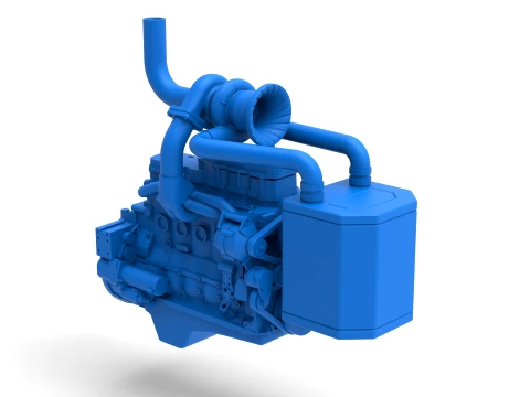 Engine of Pro Stock Pulling Tractor Scale 1 to 25 3D Print Model
