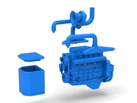 Engine of Pro Stock Pulling Tractor Scale 1 to 25 3D Print Model