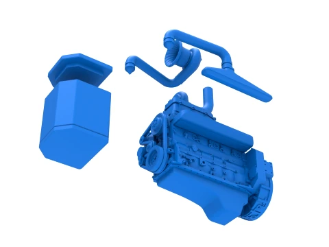 Engine of Pro Stock Pulling Tractor Scale 1 to 25 3D Print Model
