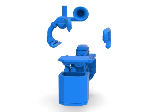 Engine of Pro Stock Pulling Tractor Scale 1 to 25 3D Print Model