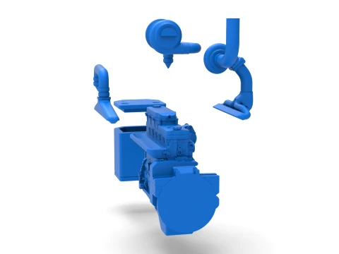 Engine of Pro Stock Pulling Tractor Scale 1 to 25 3D Print Model