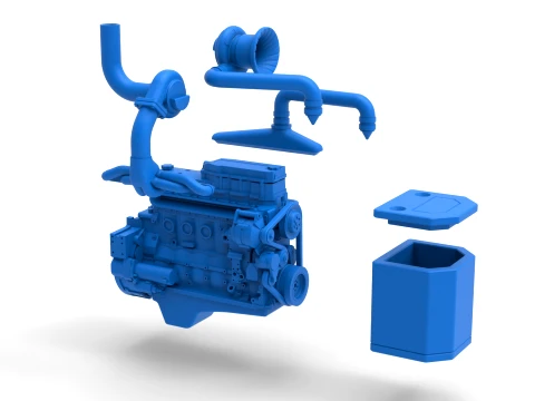 Engine of Pro Stock Pulling Tractor Scale 1 to 25 3D Print Model