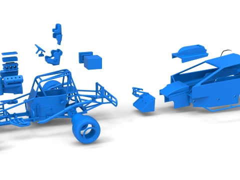 Northeast Dirt Auto di serie modificata Versione 2 Scala da 1 a 25 Modello di stampa 3D