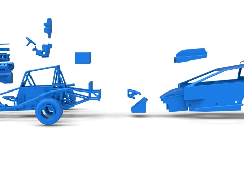 Northeast Dirt Auto di serie modificata Versione 2 Scala da 1 a 25 Modello di stampa 3D