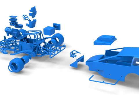 Northeast Dirt Auto di serie modificata Versione 2 Scala da 1 a 25 Modello di stampa 3D