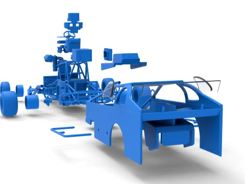 Northeast Dirt Auto di serie modificata Versione 2 Scala da 1 a 25 Modello di stampa 3D
