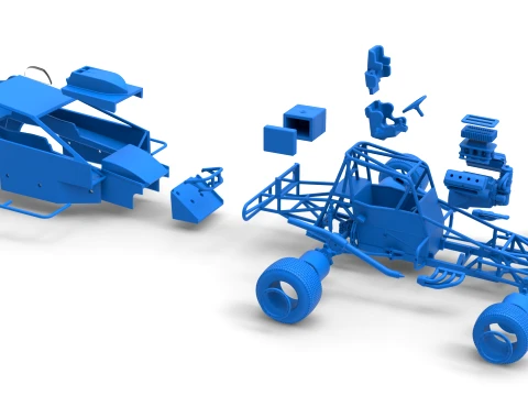 Northeast Dirt Auto di serie modificata Versione 2 Scala da 1 a 25 Modello di stampa 3D