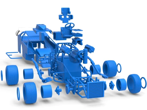 Northeast Dirt Auto di serie modificata Versione 2 Scala da 1 a 25 Modello di stampa 3D