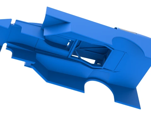 Shell of Northeast Dirt Modified stock car Version 2 Scale 1 to 25 3D Print Model
