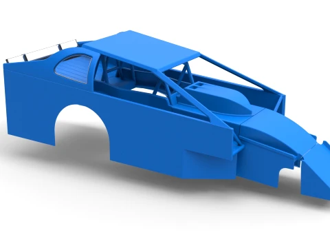 Shell of Northeast Dirt Modified stock car Version 2 Scale 1 to 25 3D Print Model