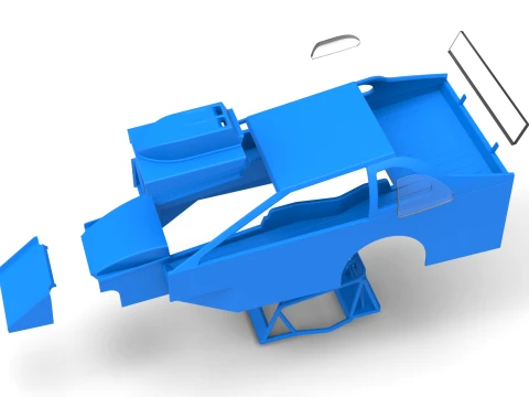 Shell of Northeast Dirt Modified stock car Version 2 Scale 1 to 25 3D Print Model